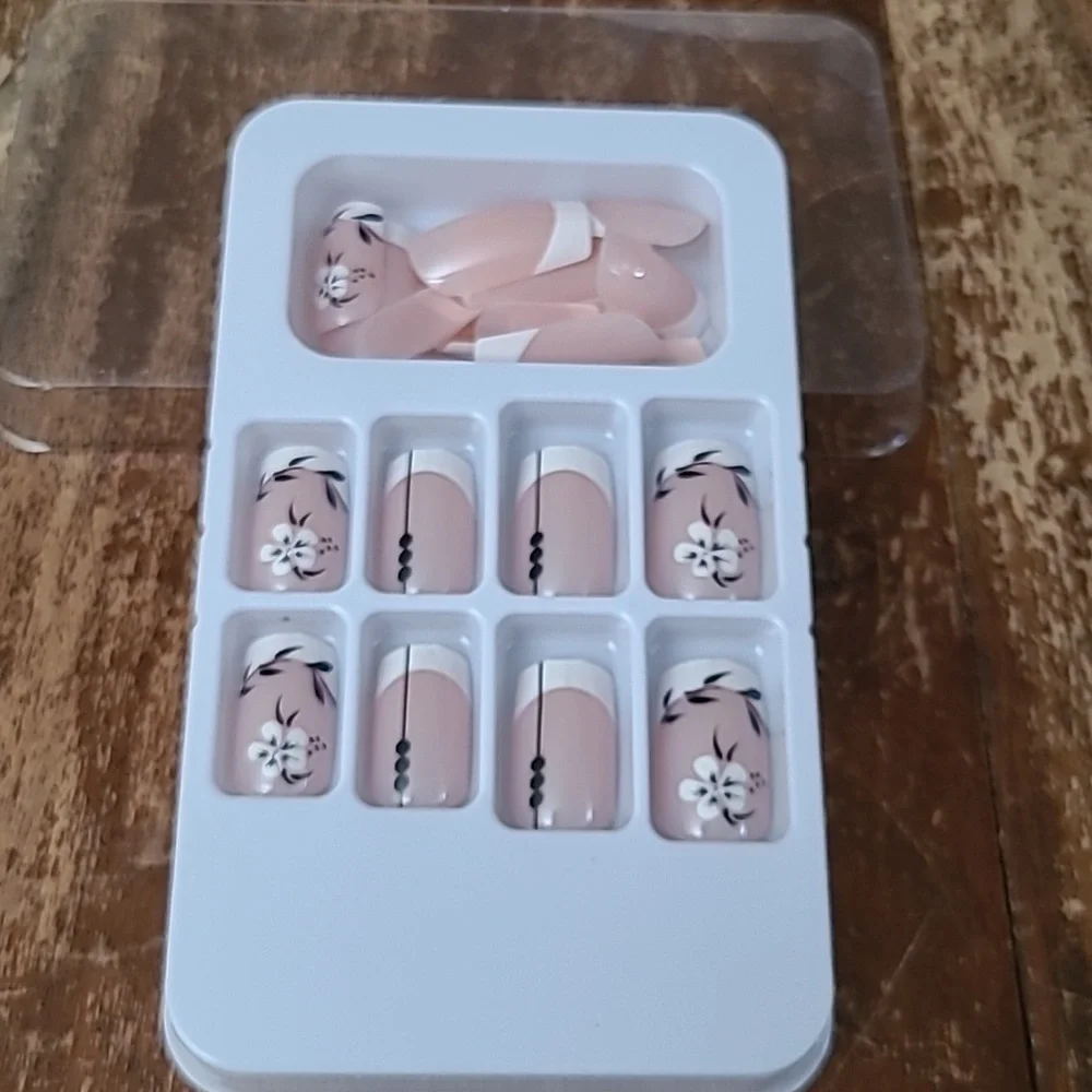 2/$16 Floral French Manicure Press On Nails